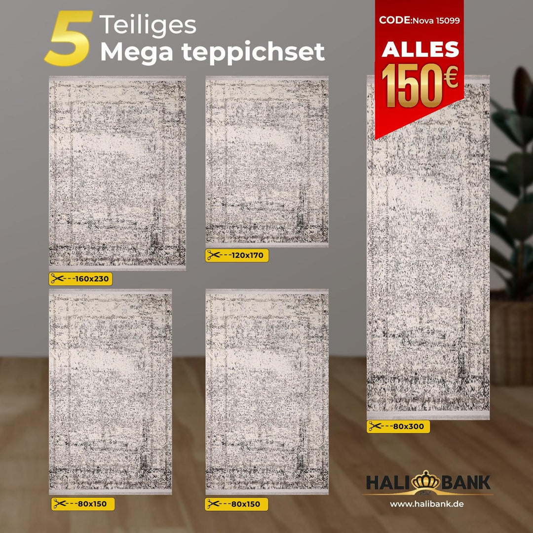 5 Teilig Premium Teppich Set Nova 15099