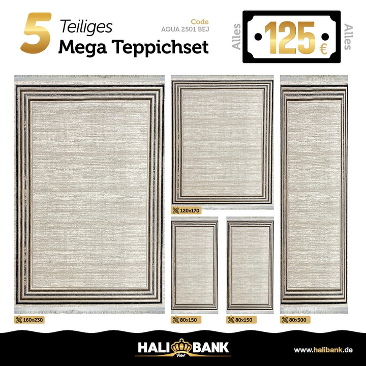 Gewebter Teppich Halibank AQUA-2501-BEJ-0026