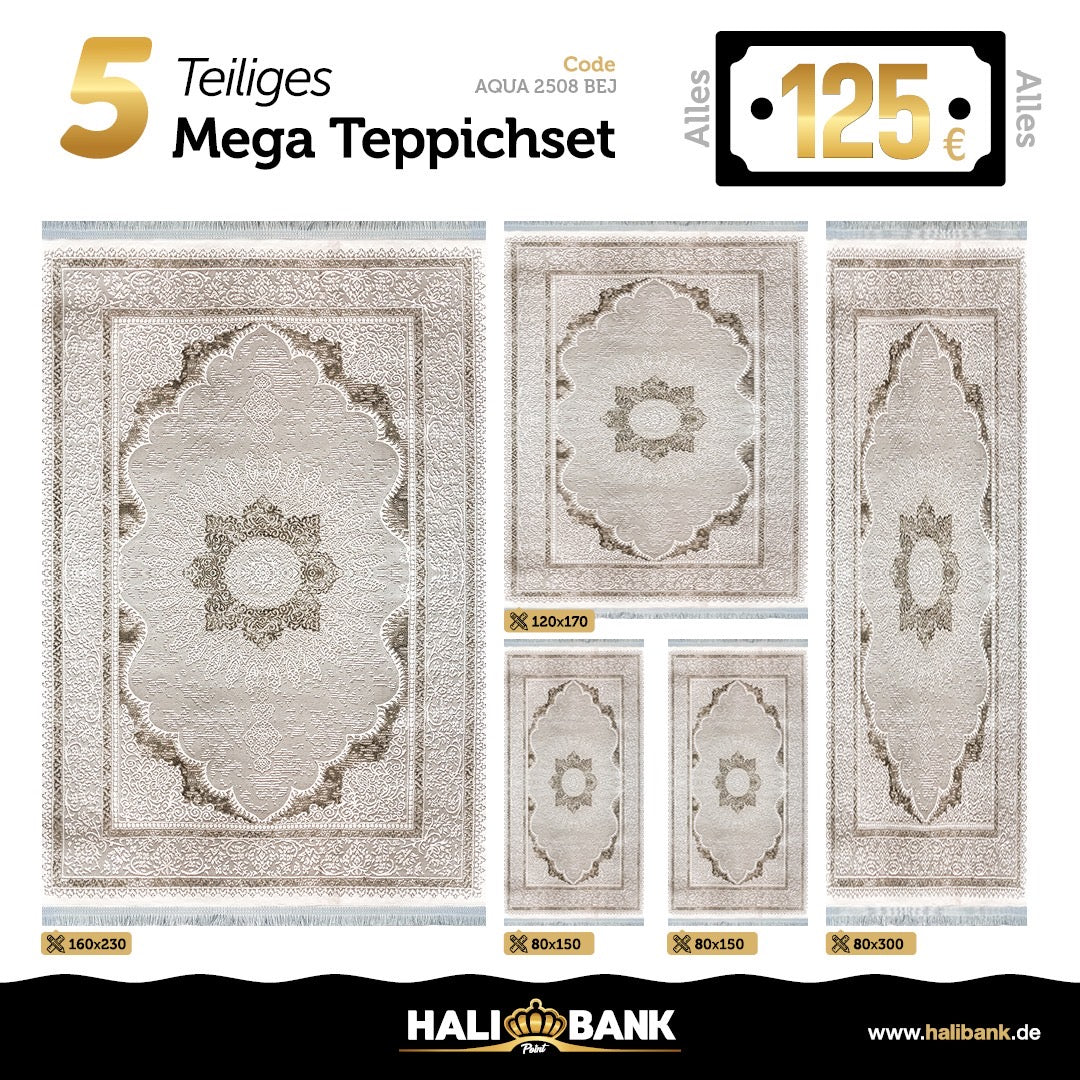 Gewebter Teppich Halibank AQUA-2508-BEJ-0026