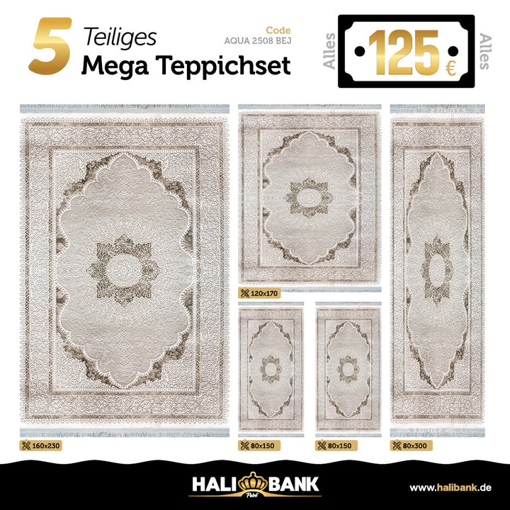 Gewebter Teppich Halibank AQUA-2508-BEJ-0026